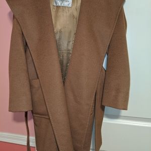 MaxMara Rialto hooded  Camel Hair Coat
